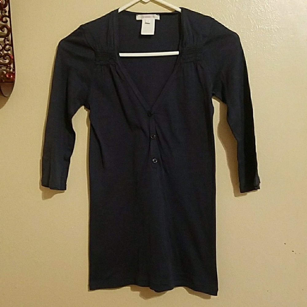 Vanessa Bruno 3/4 sleeve Henley button top